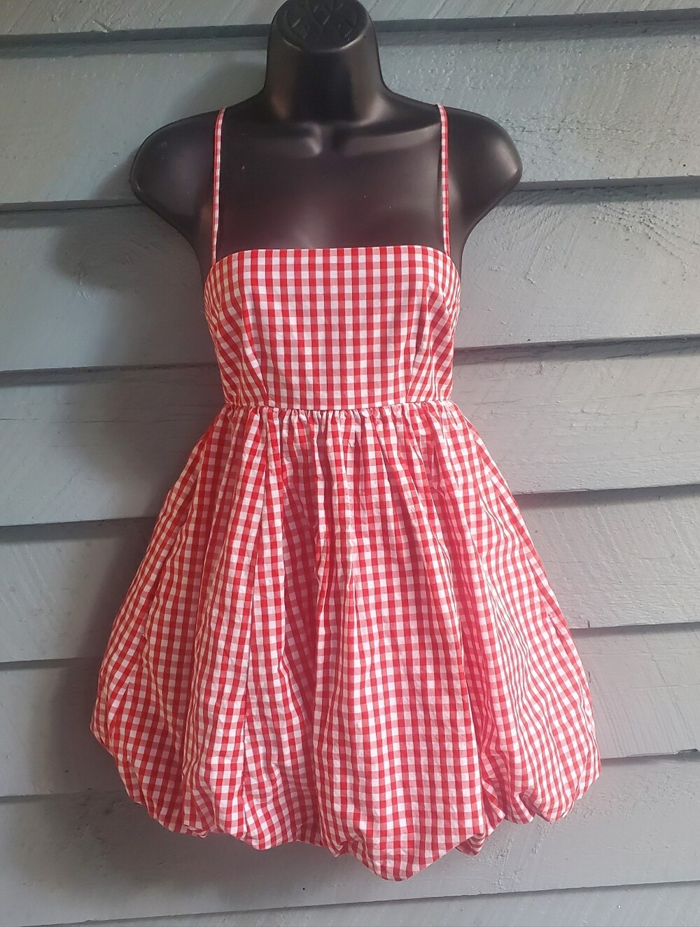 Abercrombie & Fitch Red Gingham Bubble Sundress